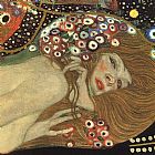 Gustav Klimt Famous Paintings - Sea Serpents III (detail)